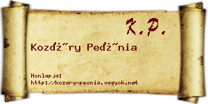 Kozáry Peónia névjegykártya